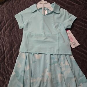 Yogalicious Kids Set in Aqua and White